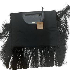 NWT Burberry fringe Olympia scarf clutch handbag